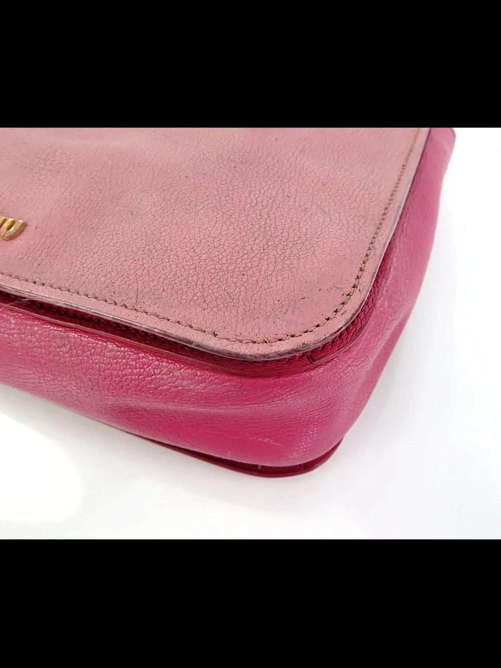 Miu Miu Two-Tone Pink Leather Top-Handle Satchel